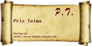Prix Telma névjegykártya